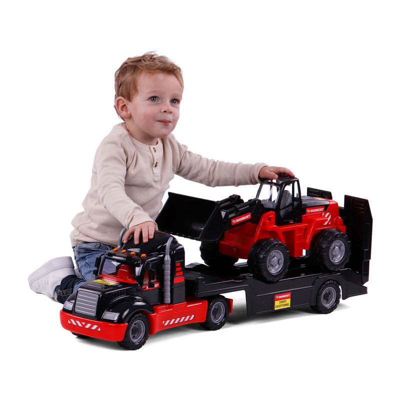 Load image into Gallery viewer, Cavallino mammoet torpedo vrachtwagen met bulldozer, schaal 1:16
