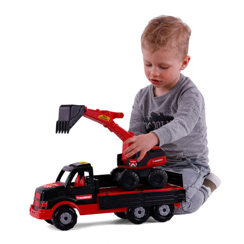 Load image into Gallery viewer, Cavallino mammoet torpedo vrachtwagen met graafmachine, 44,5cm
