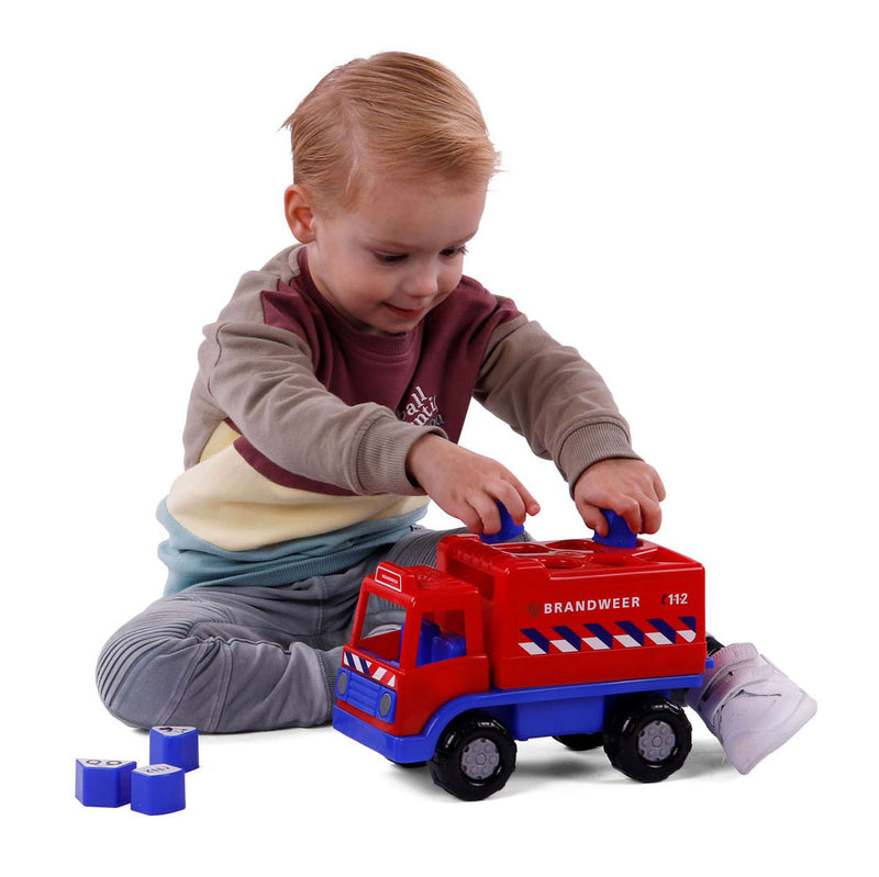 Load image into Gallery viewer, Cavallino brandweervrachtwagen vormenstoof met 6 blokken, 26cm
