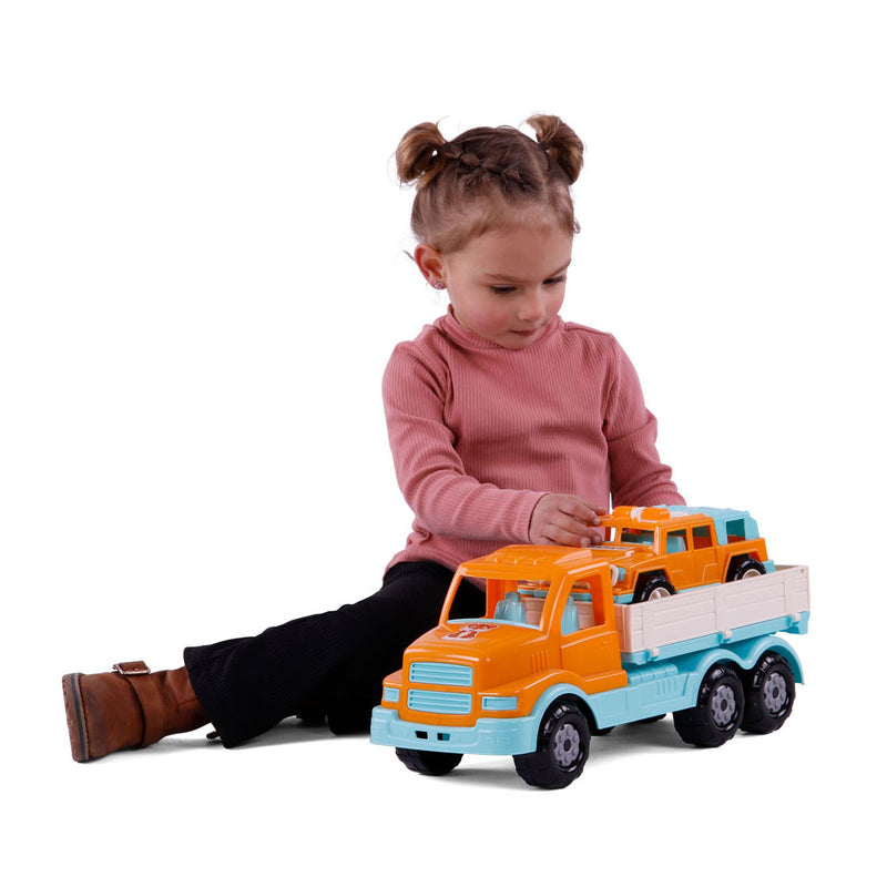 Load image into Gallery viewer, Cavallino xl torpedo vrachtwagen met survival jeep oranje, 44,5cm
