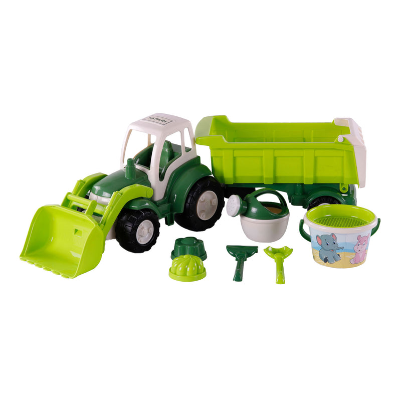 Load image into Gallery viewer, Cavallino xl tractor groen met kiep- aanhangwagen en emmerset, 9dlg.
