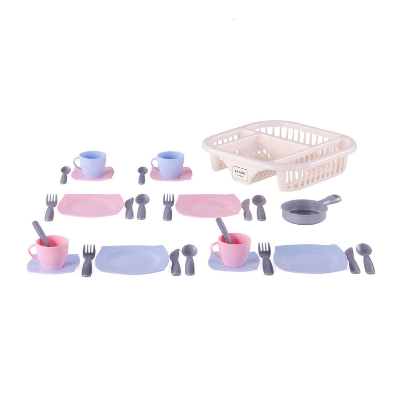 Load image into Gallery viewer, Cavallino servies met afwasrek roze, 30dlg.
