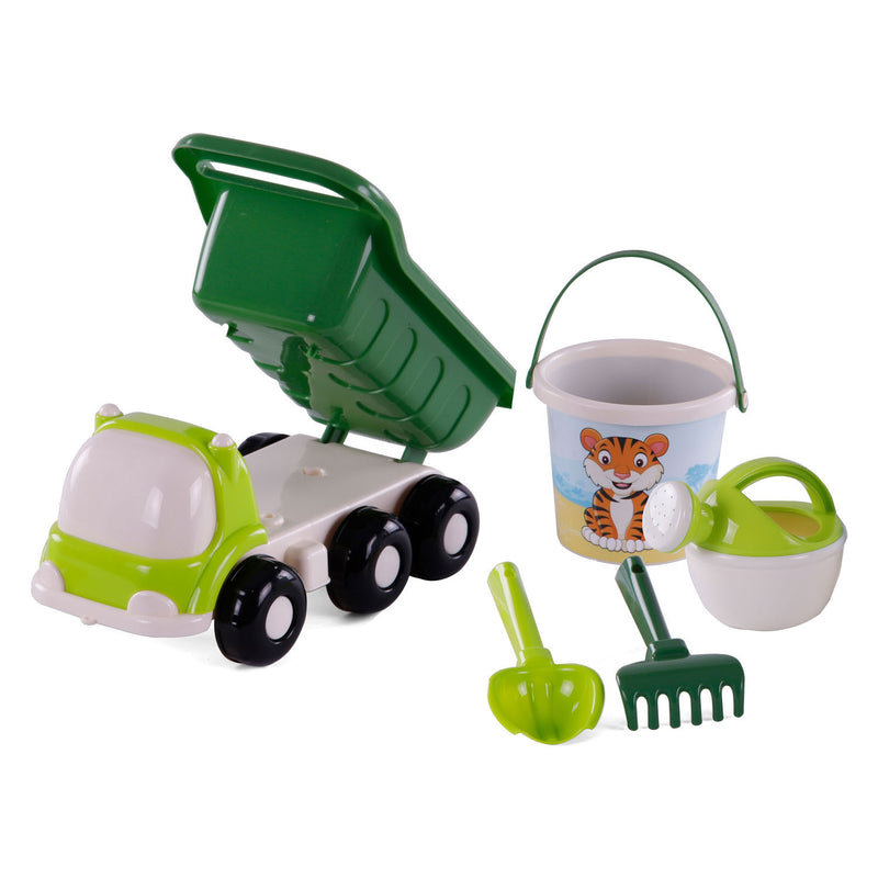 Load image into Gallery viewer, Cavallino strand kiepwagen met emmerset groen, 5dlg.
