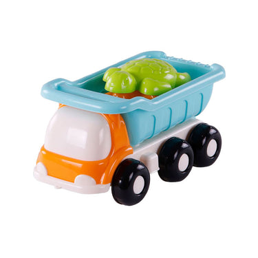 Cavallino strand kiepwagen met 4 zandvormen blauw