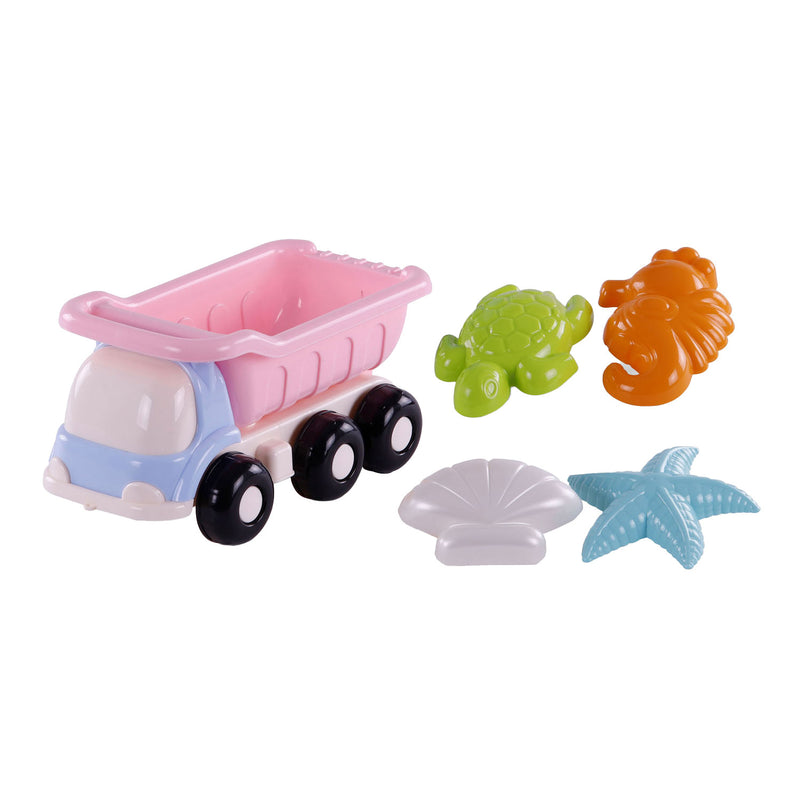 Load image into Gallery viewer, Cavallino strand kiepwagen met 4 zandvormen roze
