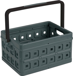 Sunware square vouwkrat met handgreep 24l - 43.5x31x21.3 cm - antraciet boodschappenkrat