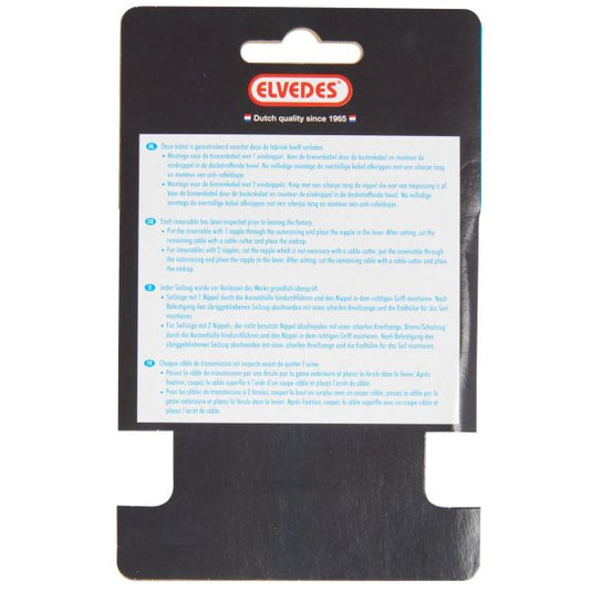 Elvedes rem binnenkabel 900mm 1 ×19 draads verzinkt ø1,5mm met t-nippel ø7 × 6mm