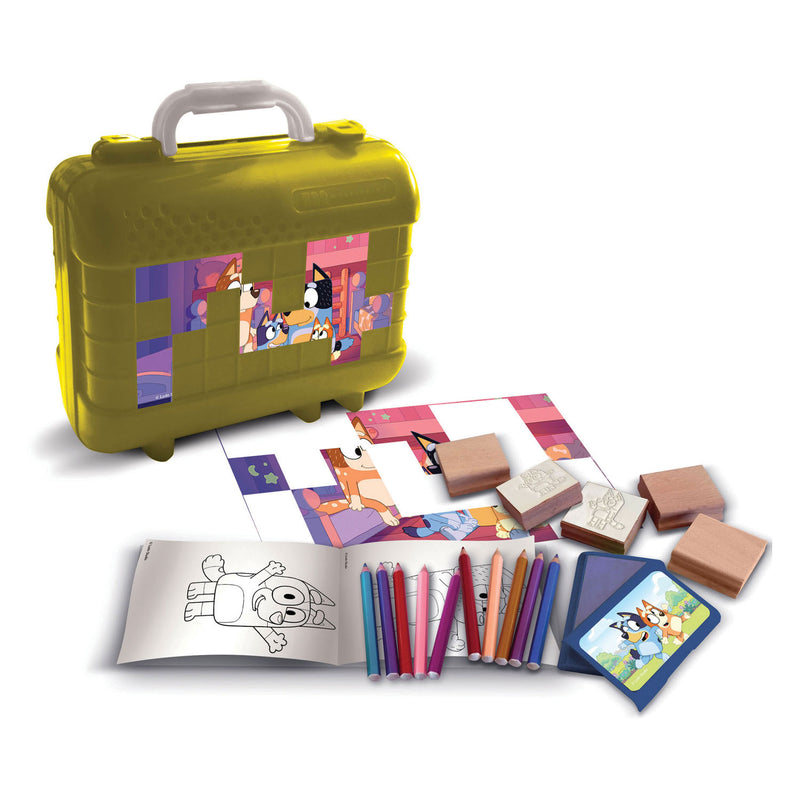 Load image into Gallery viewer, Merkloos sans marque bluey reis stempel- en kleurkoffer
