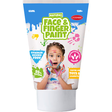 Natural face fingerpaint tube - zwart en wit, 2x65ml - schmink