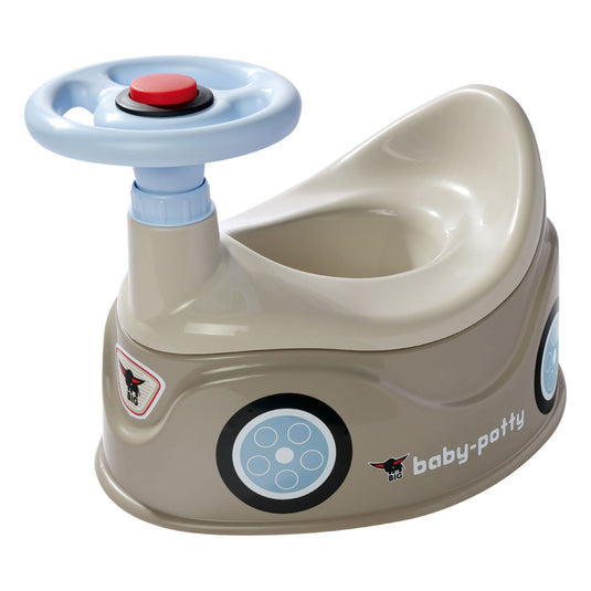 Big baby potty plaspot met stuur grijs
