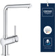 Grohe minta keukenkraan - l-uitloop - chroom