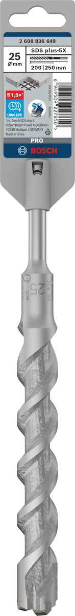Bosch pro sds plus-5x hamerboor 25 x 200 x 250 mm - 2608836649