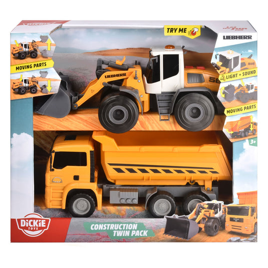 Dickie constructievoertuigen, set van 2