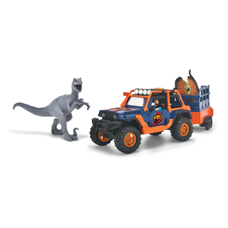 Load image into Gallery viewer, Dickie dino jeep met trailer speelset
