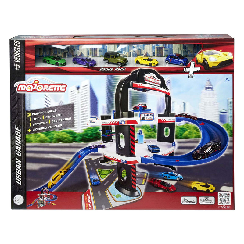 Load image into Gallery viewer, Majorette urban garage met 5 auto's
