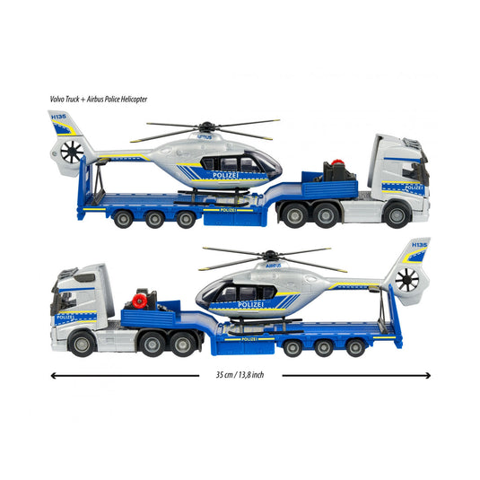 Majorette Volvo Vrachtwagen met Helikopter Politie