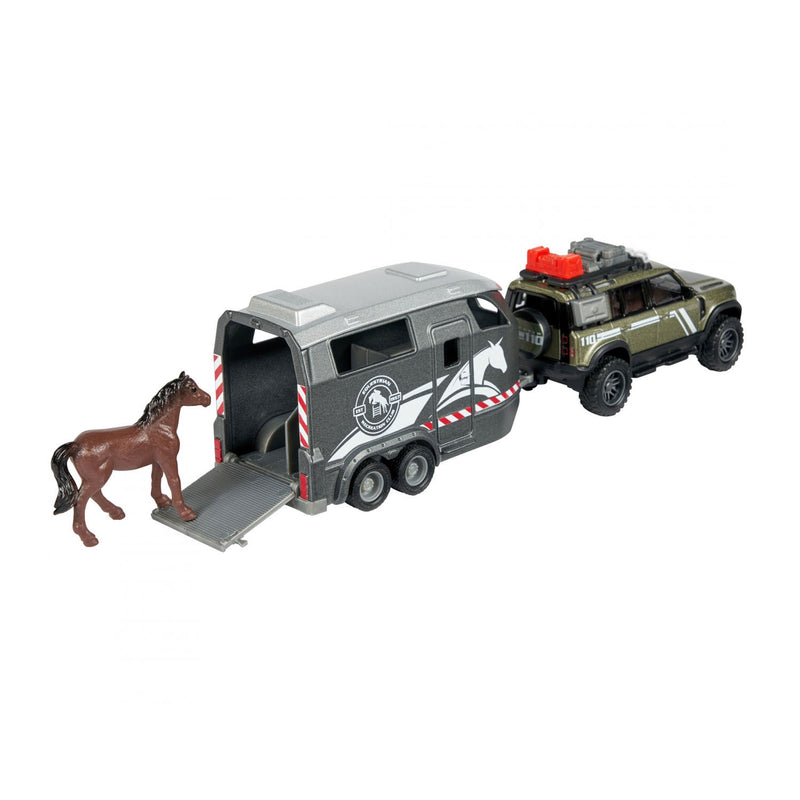 Load image into Gallery viewer, Majorette Land Rover met Paardentrailer
