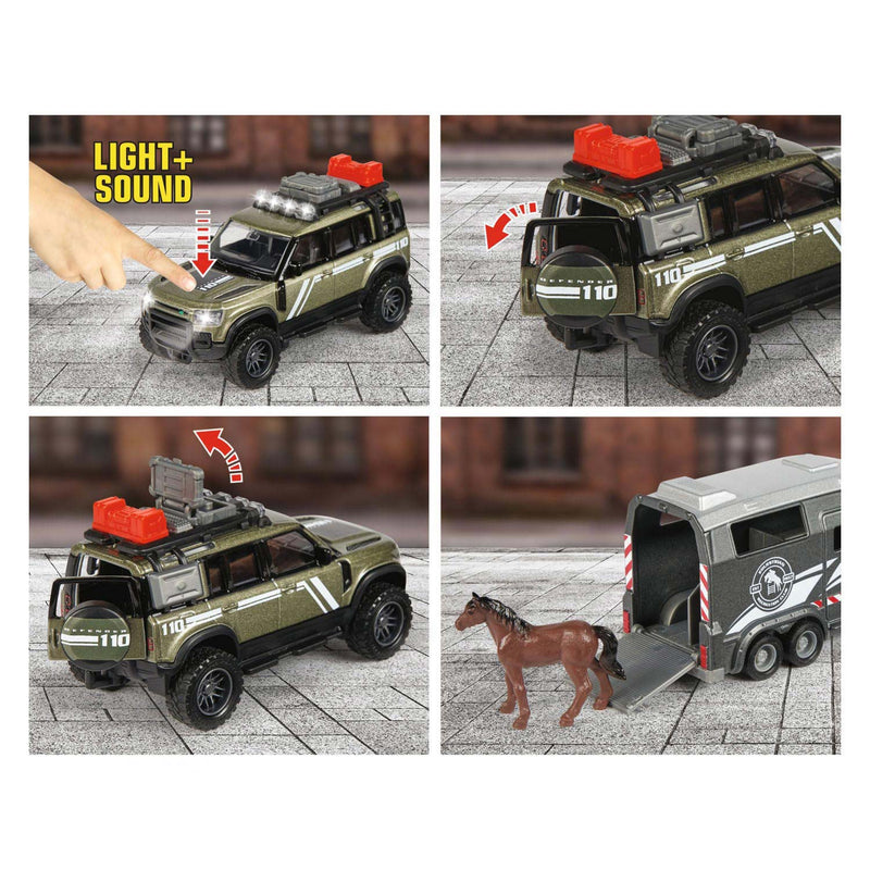 Load image into Gallery viewer, Majorette Land Rover met Paardentrailer
