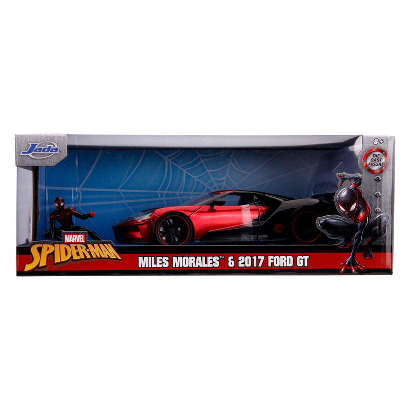 Load image into Gallery viewer, Jada Marvel Miles Morales Spiderman met 2017 Ford GT Auto 1:24
