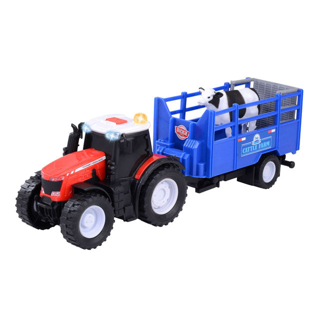 Load image into Gallery viewer, Dickie Massey Ferguson Tractor met Dierentrailer
