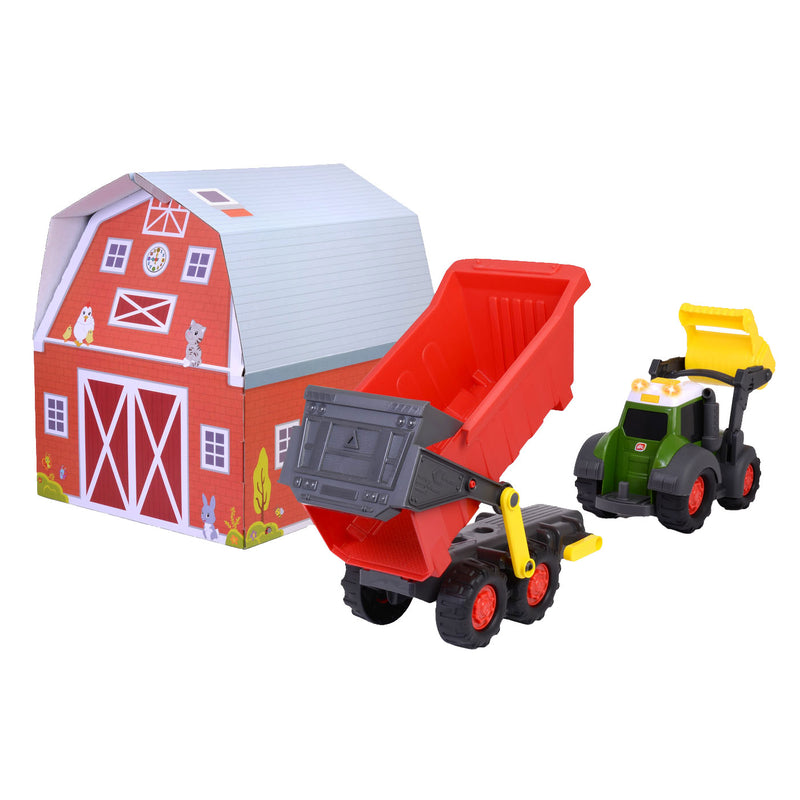 Load image into Gallery viewer, Dickie abc fendti tractor met aanhanger en boerderij
