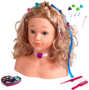 Klein toys princess coralie - kaphoofd '' sophia'' met make-up - incl. make-up doos, haartools en versieringen - make-up dermatologisch getest