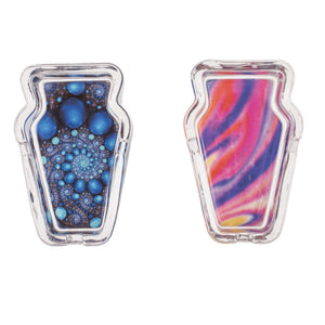 Ootb glazen asbak glow in the dark 12x8cm 3 ass.