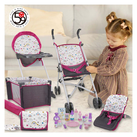 Poppen speelset compleet, 21dlg.