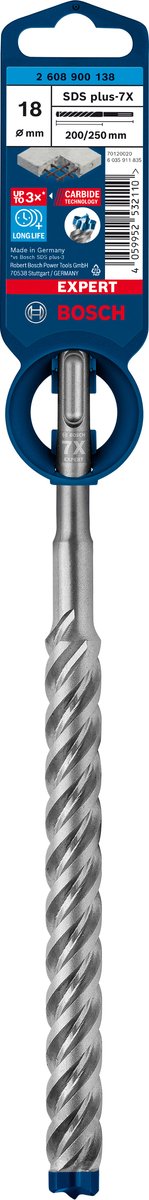 Bosch accessoires bosch expert sds plus-7x hamerboor 18 x 200 x 250 mm