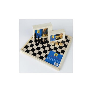 Longfield schaakbord (64 velden) of dambord (100 velden) omkeerbaar 40 cm