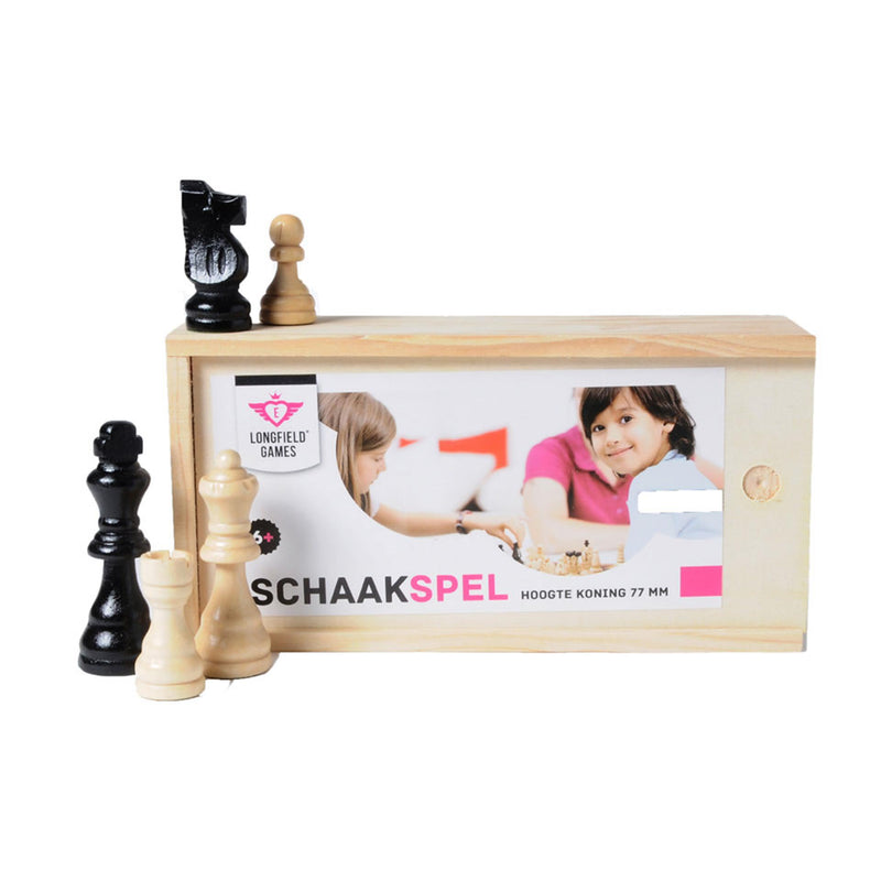 Load image into Gallery viewer, Longfield schaakstukken in kistje 77 mm, essenhout
