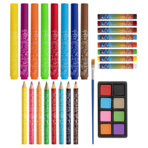 Grafix kleurkoffer voor kinderen | 33-delig | creativiteitsdoos voor kinderen | kleuren | schminken | tekenen | knutselen |