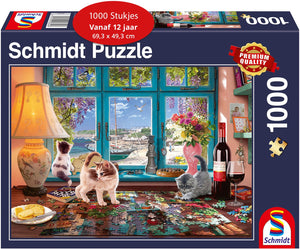 Schmidt - legpuzzel - aan de puzzeltafel - 1000 stukjes - volwassenen - vanaf 12 jaar