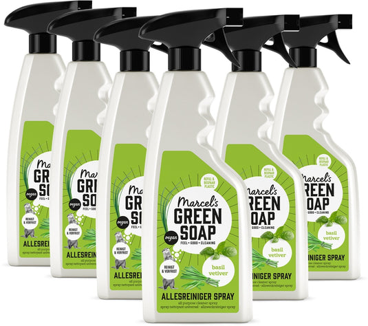 Marcel's green soap allesreiniger spray - basilicum vetiver - 6 x 500ml