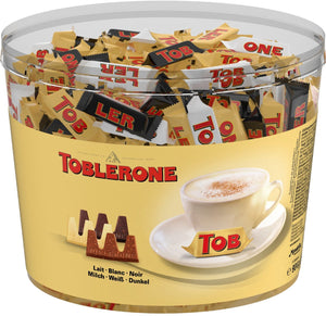 Toblerone mixbox horeca chocolade - chocolaatjes puur wit melk emmer 904g - chocoladesnoepjes - chocolade voor bij de koffie - verjaardag cadeau vrouw of man - geschenkset voor man en vrouw