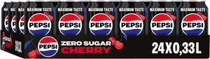 Pepsi - zero sugar cherry - 24 x 330 ml - tray - voordeelverpakking
