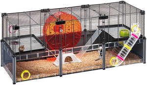 Ferplast grote hamsterkooi - metalen gaas - met accessoires - modulair - 107,5 x 37,5 x h 42 cm one size
