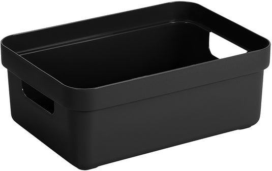 Sunware sigma home opbergbox 9l – 35x24,6x12,2 cm – zwart – bpa-vrij plastic, stapelbaar (deksel apart verkrijgbaar) – stijlvolle opbergmand voor kinderkamer woonkamer