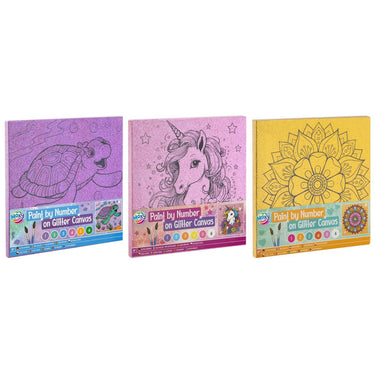 Grafix moxy schilderen op nummer glitter canvas 25x25cm