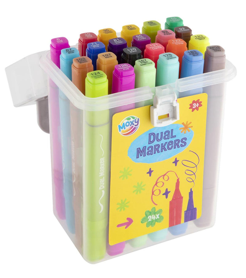 Load image into Gallery viewer, Moxy dual markers fluor 24 stuks in transparante box
