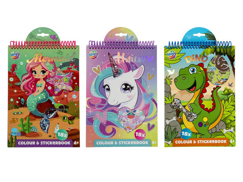 Load image into Gallery viewer, Moxy kleur stickerboek 16 pagina's 1 puffy stickersheet 1 stickersheet 29x21cm
