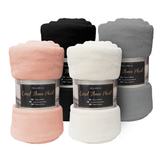 Load image into Gallery viewer, Fleece plaid 150x200cm coral assorti | 2 stuks
