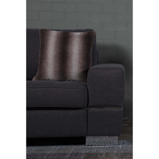 No brand kussen taupe 45x45 rabbitfur look | 2 stuks