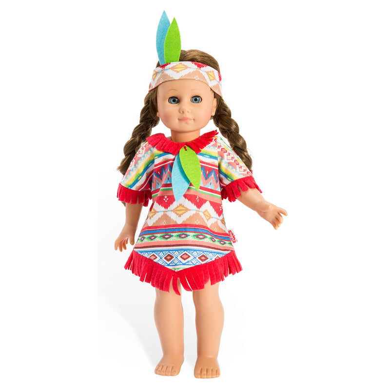 Load image into Gallery viewer, Heless poppen indianenset blauwe veren, 28-35 cm
