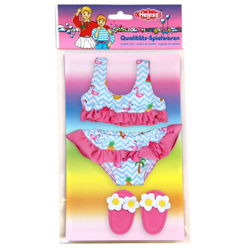 Load image into Gallery viewer, Heless poppen bikini met slippers flamingo, 35-45 cm
