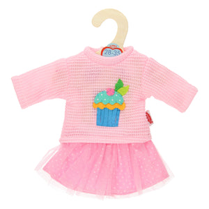 Heless poppen pullover met rok roze, 28-35 cm