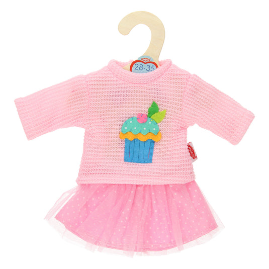 Heless poppen pullover met rok roze, 28-35 cm