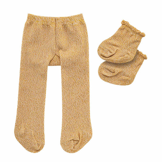 Heless poppenmaillot met sokken - goud, 35-45 cm