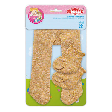 Heless poppenmaillot met sokken - goud, 28-35 cm