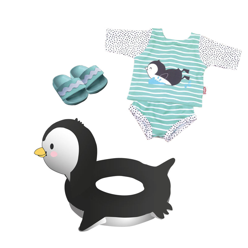 Load image into Gallery viewer, Heless poppen zwemset pinguin, 35-45 cm
